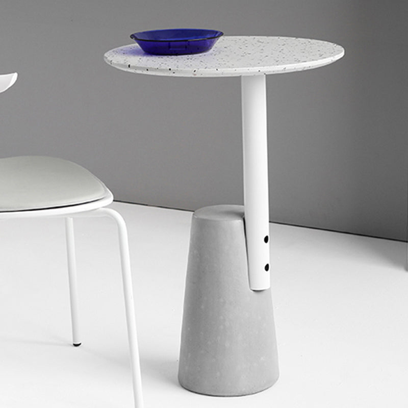 Modern Single Leg Base Solid Color Metal Round Top Coffee Table