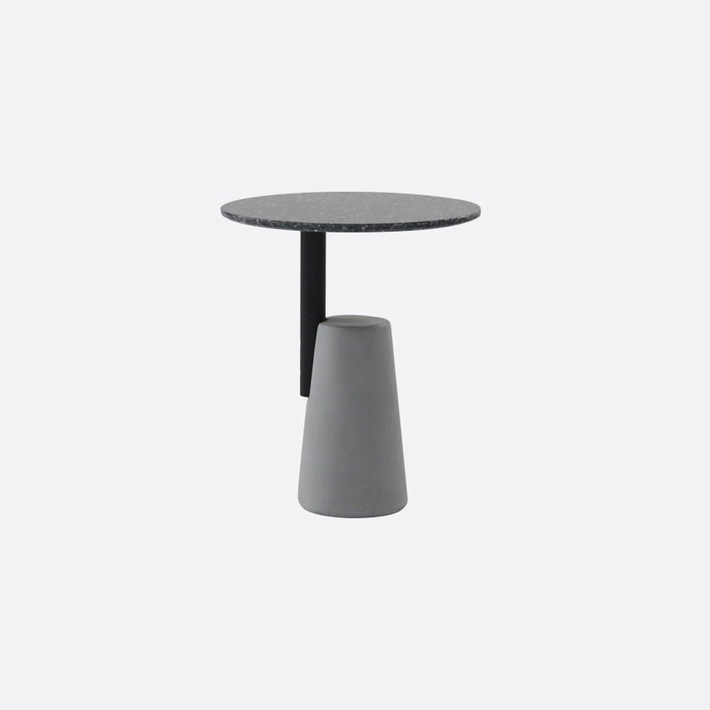 Modern Single Leg Base Solid Color Metal Round Top Coffee Table