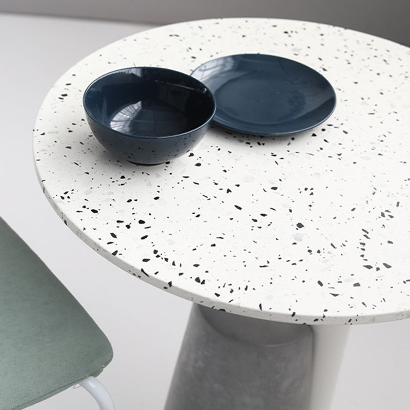 Modern Single Leg Base Solid Color Metal Round Top Coffee Table