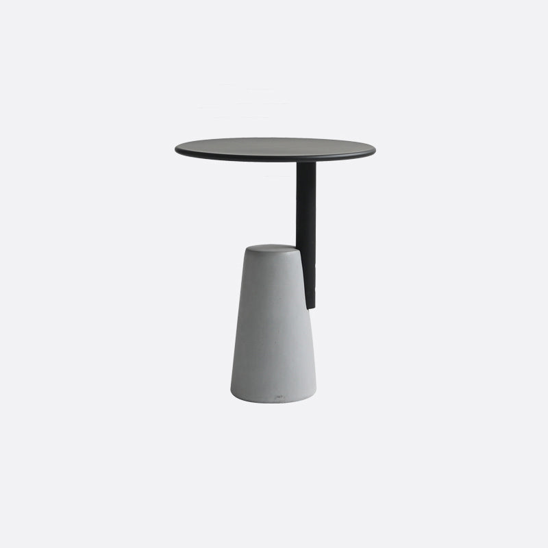 Modern Single Leg Base Solid Color Metal Round Top Coffee Table