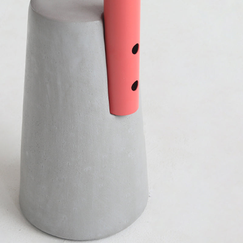 Modern Single Leg Base Solid Color Metal Round Top Coffee Table