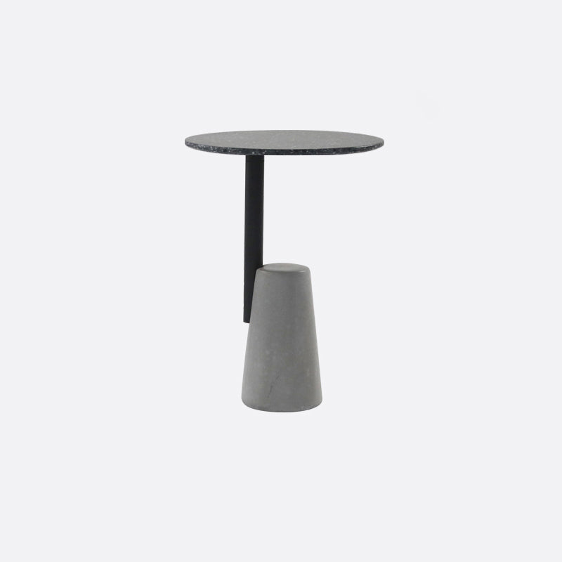 Modern Single Leg Base Solid Color Metal Round Top Coffee Table