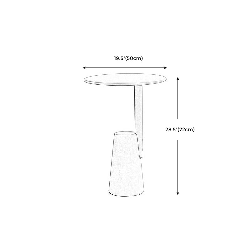 Modern Single Leg Base Solid Color Metal Round Top Coffee Table