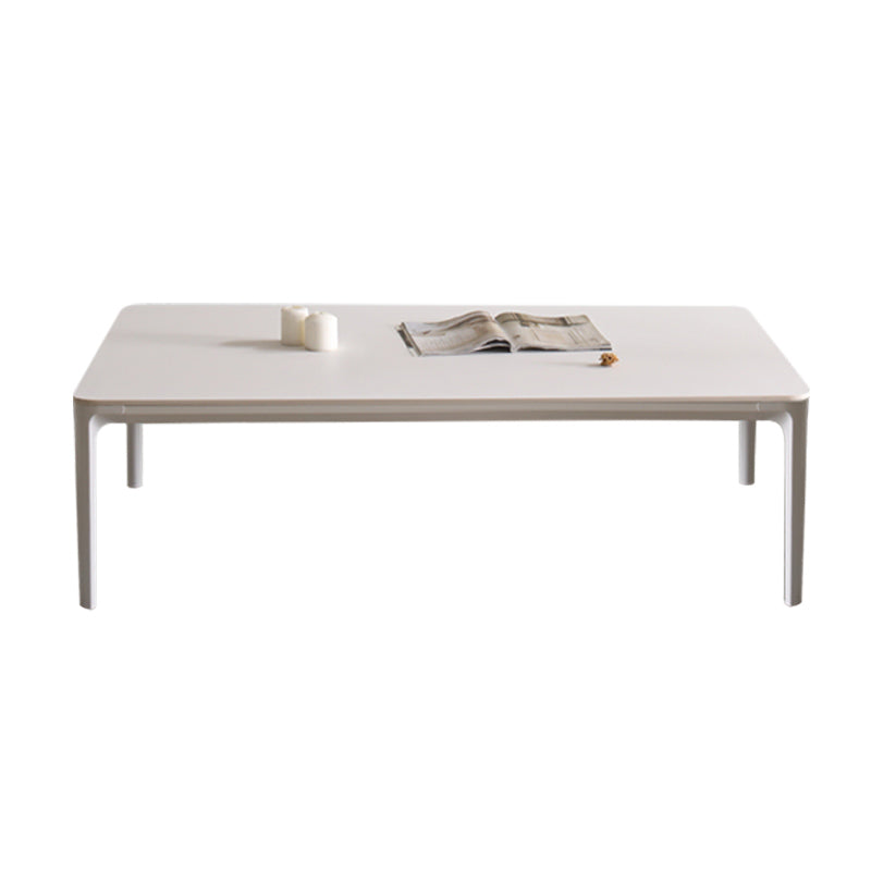 Modern Style 4 Legs White Metal Base Slate Rectangular Coffee Table for Living Room