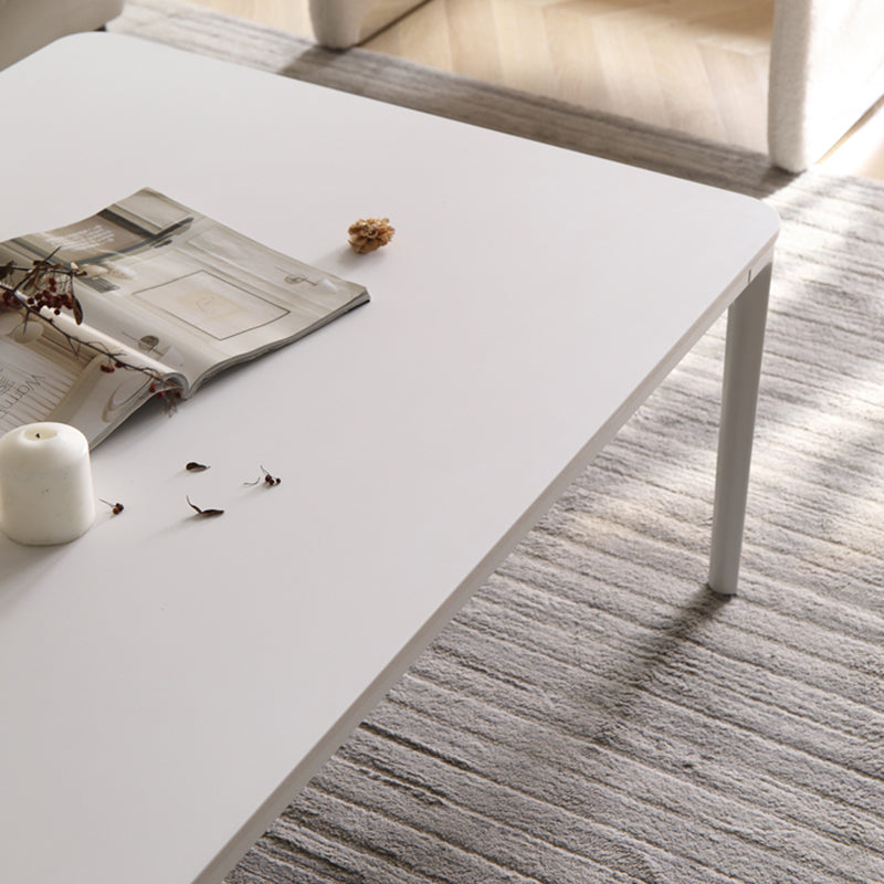 Modern Style 4 Legs White Metal Base Slate Rectangular Coffee Table for Living Room