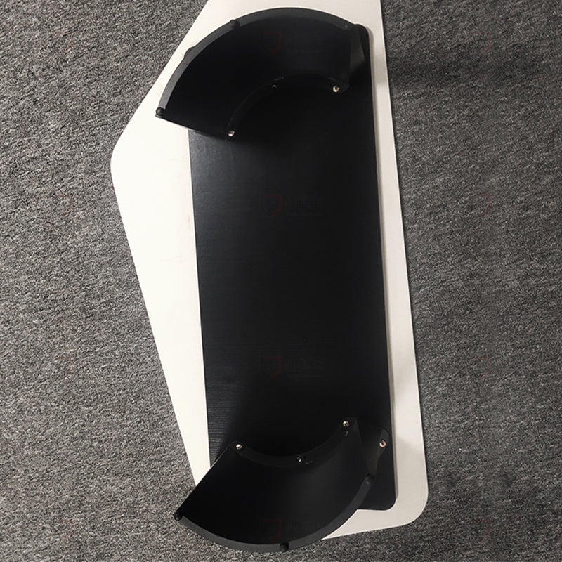 14.9"H Modern Style Sled Metal Base Round Slate Coffee Table for Living Room