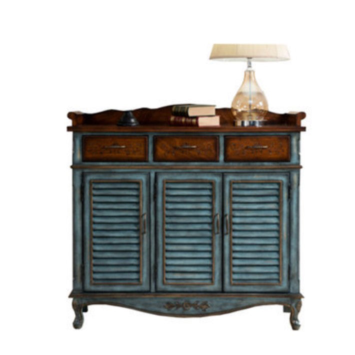 Modern Wood Dining Server with Drawers Antique Finish Sideboard for Kitchen