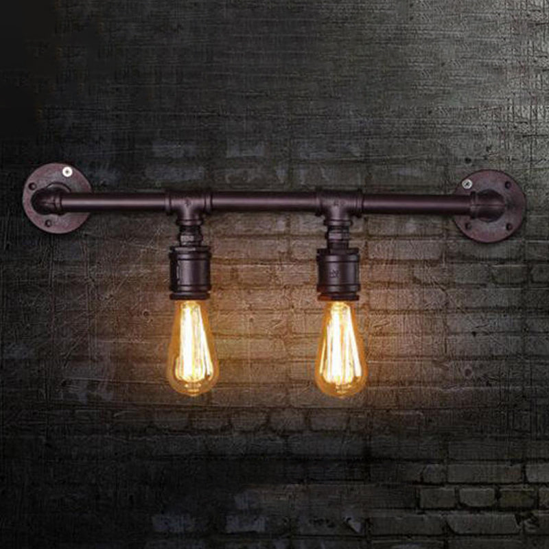 2/4 lichten Lineaire wandlamp Fixture Vintage Black Finish Metallic Wall Sconce Lamp voor bar
