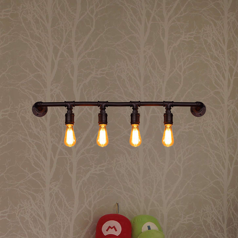 2/4 lichten Lineaire wandlamp Fixture Vintage Black Finish Metallic Wall Sconce Lamp voor bar