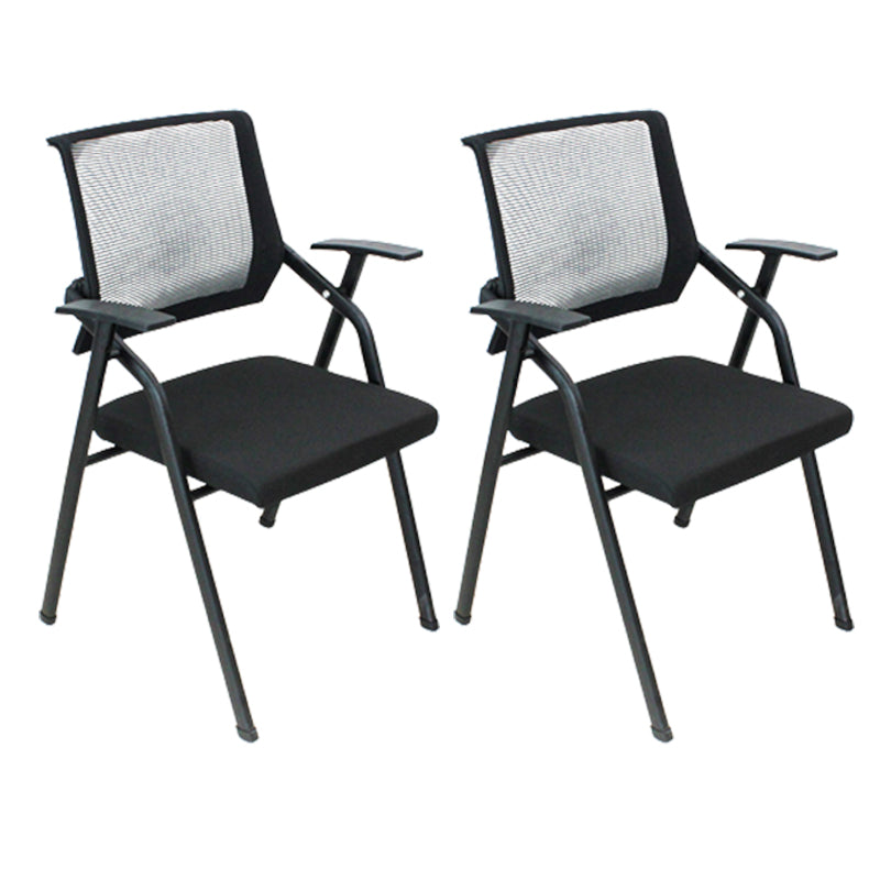 Mid Back Conference Chair Contemporary Upholstered Fixed Arms Chair