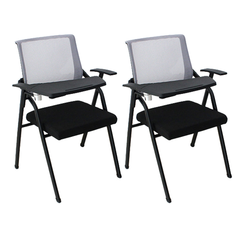 Mid Back Conference Chair Contemporary Upholstered Fixed Arms Chair