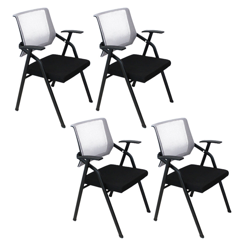 Mid Back Conference Chair Contemporary Upholstered Fixed Arms Chair