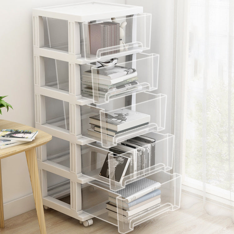 Modern Style Bookshelf Closed Back Plastic Bookcase for Home Office