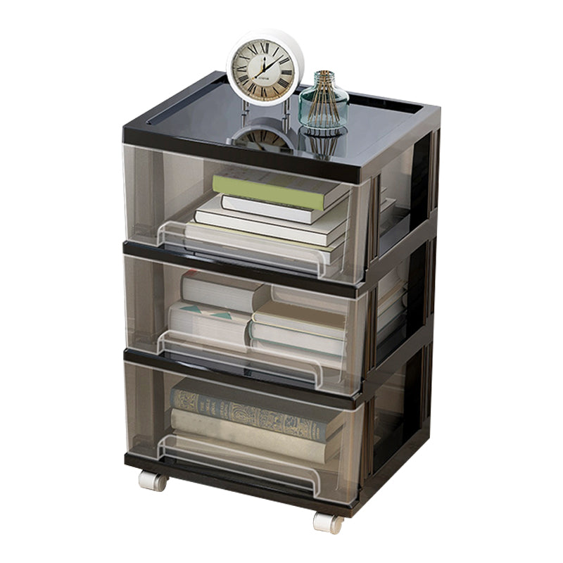 Modern Style Bookshelf Closed Back Plastic Bookcase for Home Office