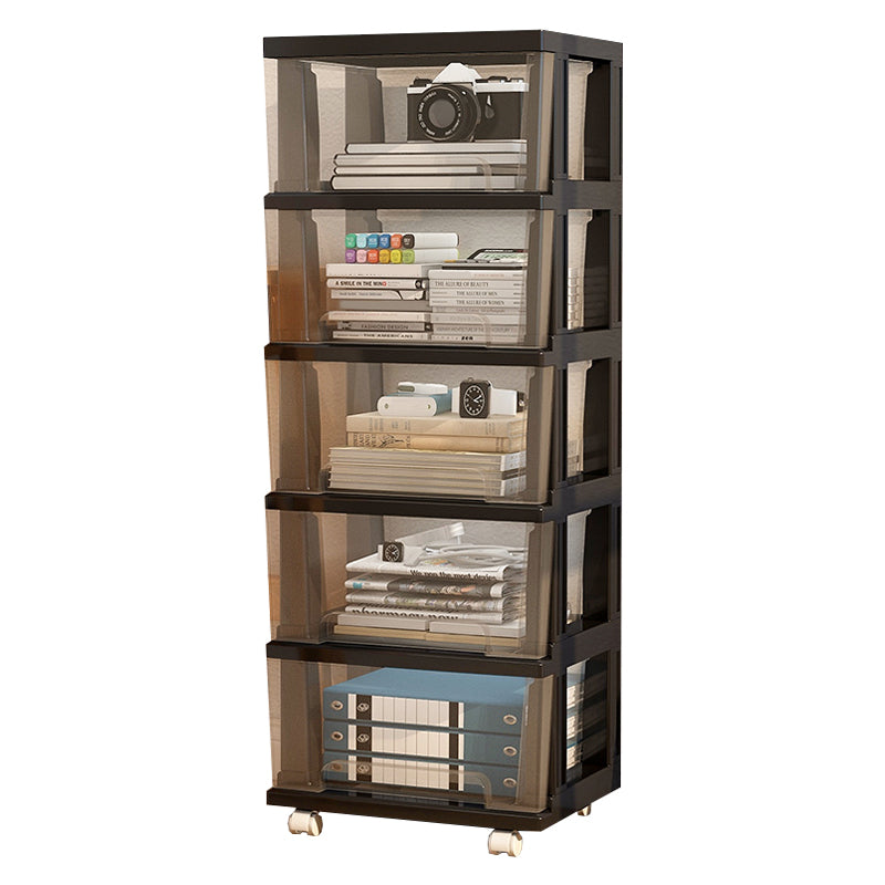 Modern Style Bookshelf Closed Back Plastic Bookcase for Home Office