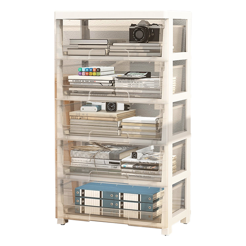 Modern Style Bookshelf Closed Back Plastic Bookcase for Home Office