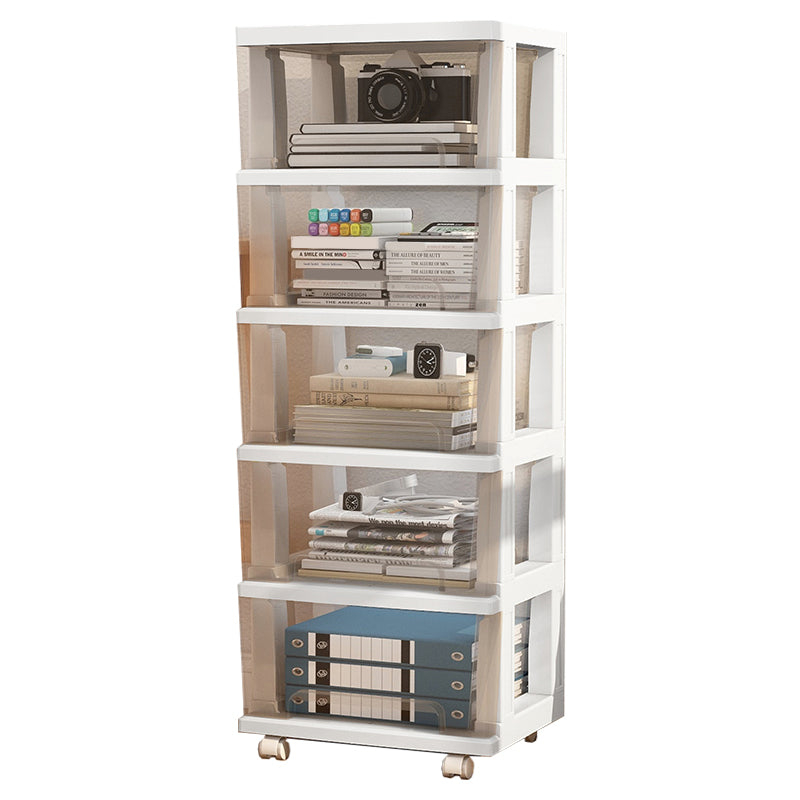 Modern Style Bookshelf Closed Back Plastic Bookcase for Home Office