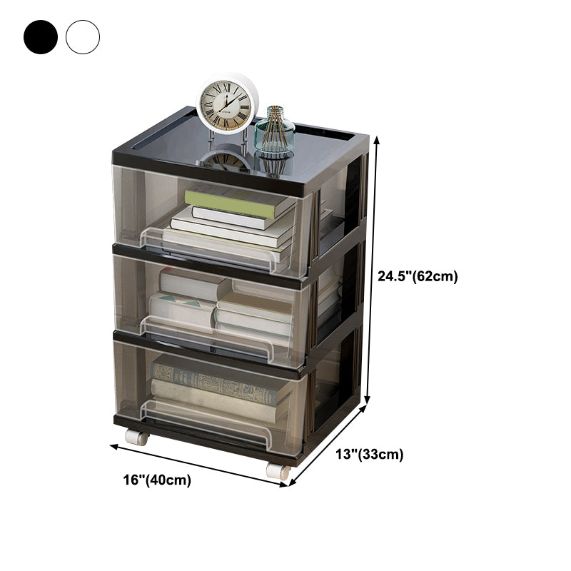Modern Style Bookshelf Closed Back Plastic Bookcase for Home Office