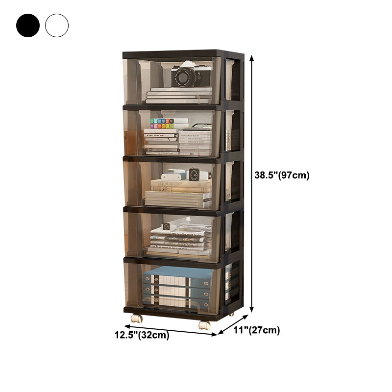 Modern Style Bookshelf Closed Back Plastic Bookcase for Home Office