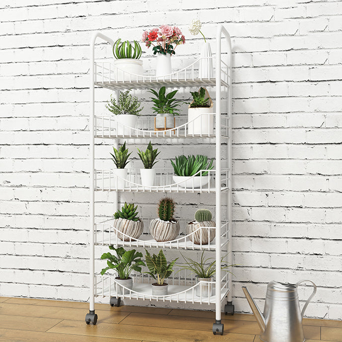 10.63"W Bookshelf Contemporary Style Bookcase with Casters for Home Office