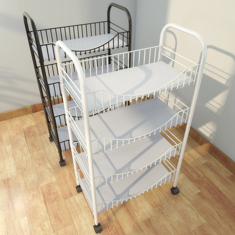 10.63"W Bookshelf Contemporary Style Bookcase with Casters for Home Office