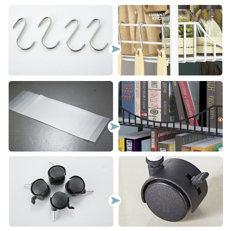 10.63"W Bookshelf Contemporary Style Bookcase with Casters for Home Office