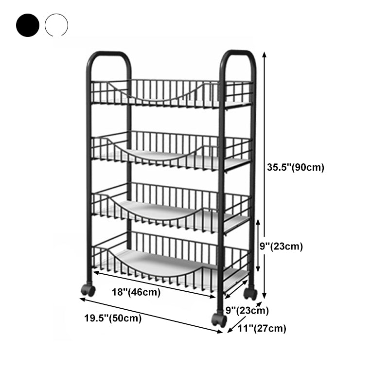 10.63"W Bookshelf Contemporary Style Bookcase with Casters for Home Office