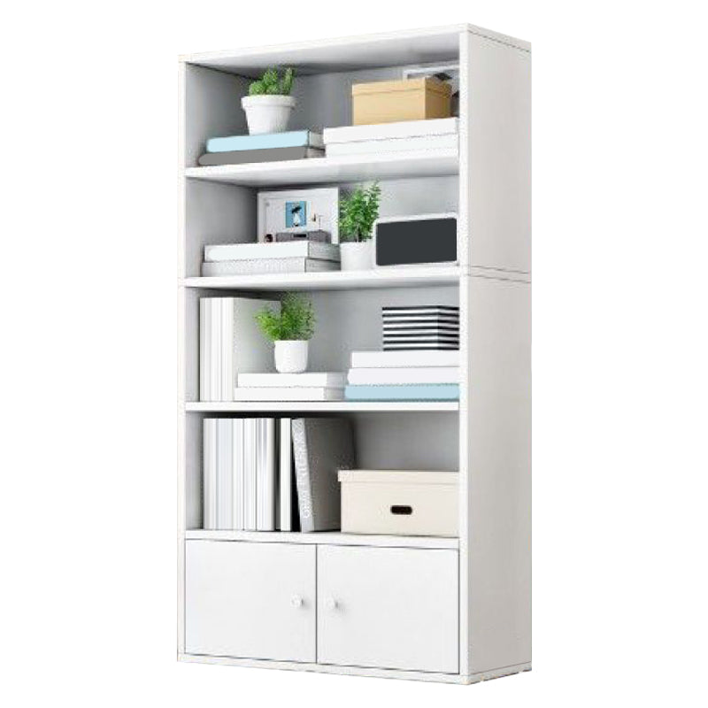 Modern Solid Bookcase Brown Rectangular Bookshelf for Living Room