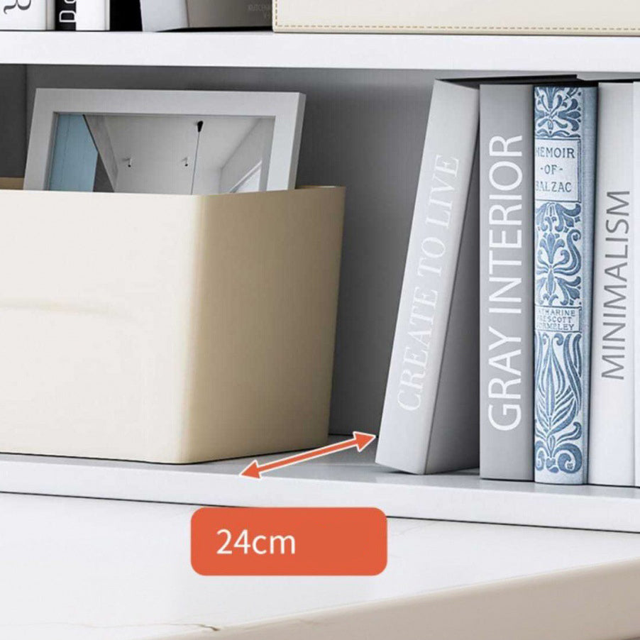 Modern Solid Bookcase Brown Rectangular Bookshelf for Living Room