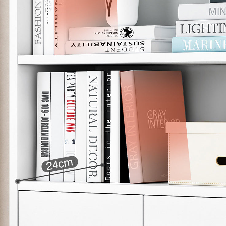 Modern Solid Bookcase Brown Rectangular Bookshelf for Living Room