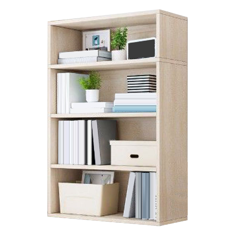 Modern Solid Bookcase Brown Rectangular Bookshelf for Living Room