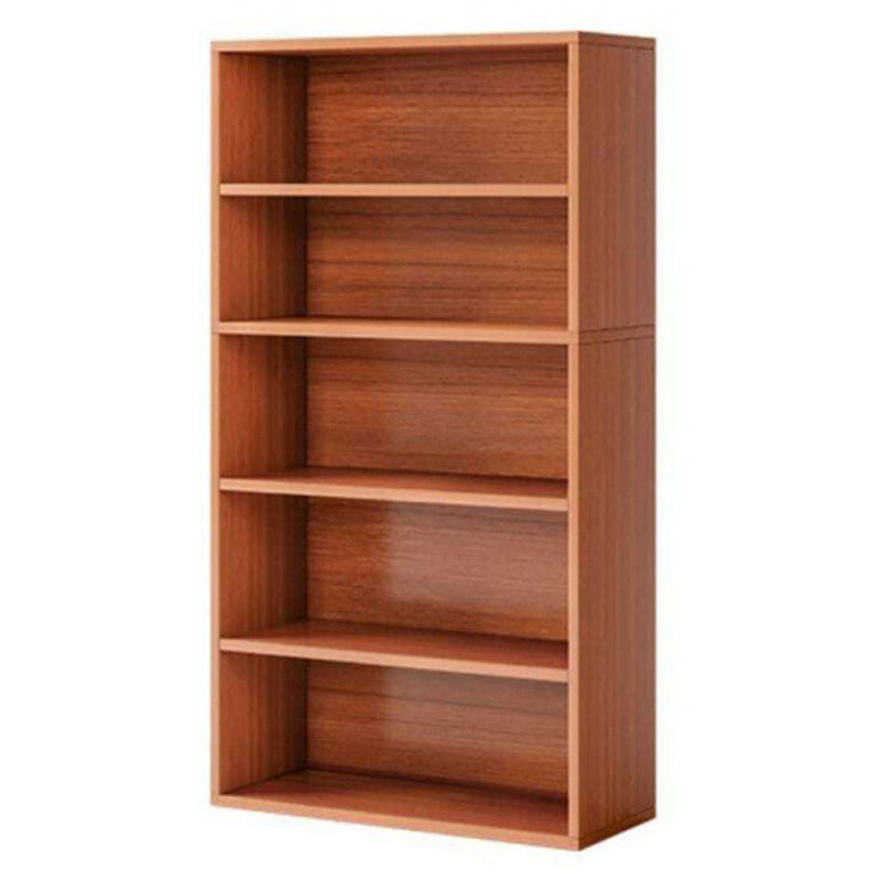 Modern Solid Bookcase Brown Rectangular Bookshelf for Living Room