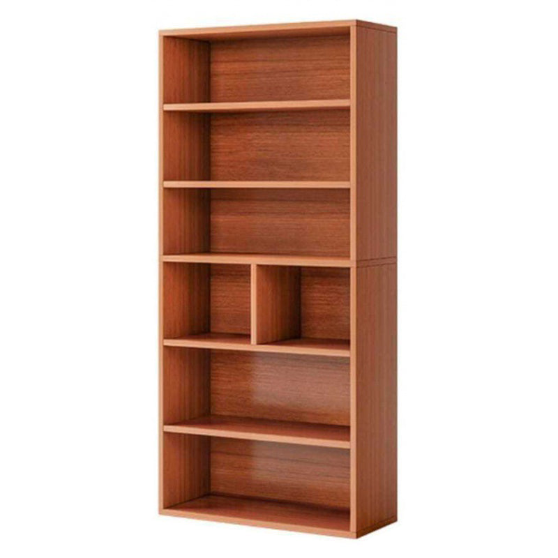 Modern Solid Bookcase Brown Rectangular Bookshelf for Living Room