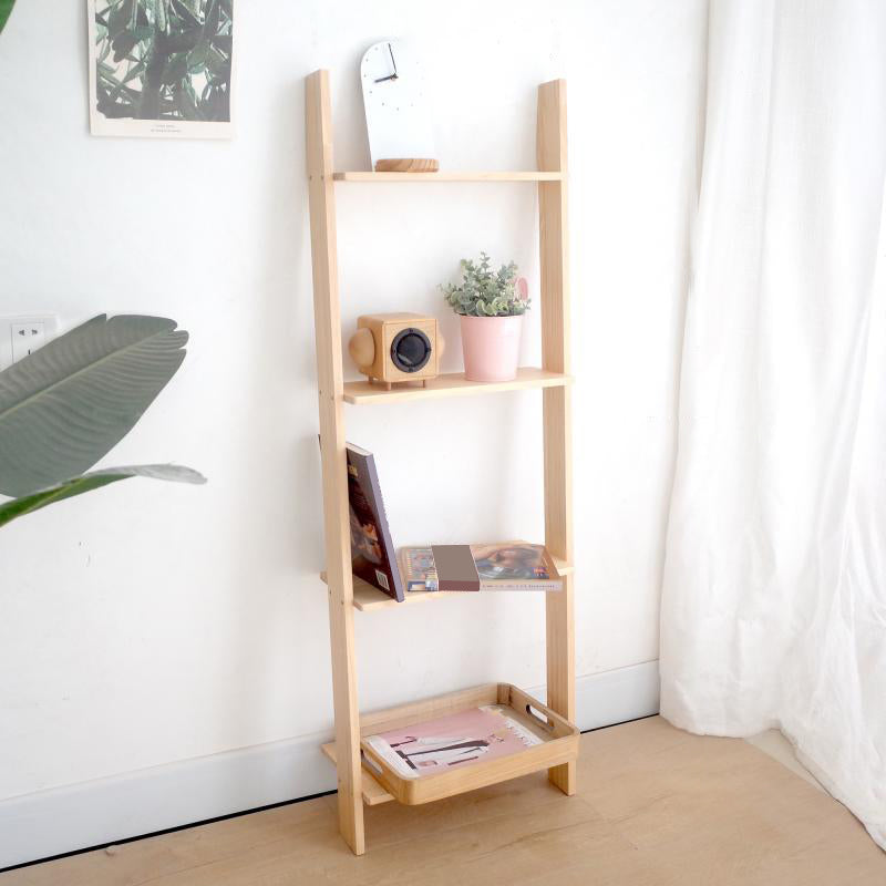 Ladder Shelf Bookcase Contemporary Bookshelf for Study Room Bedroom