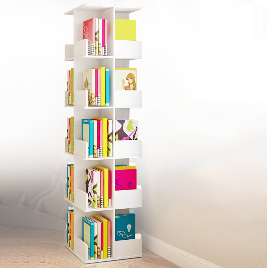 Modern Manufactured Wood Bookcase White Closed Bookshelf for Living Room