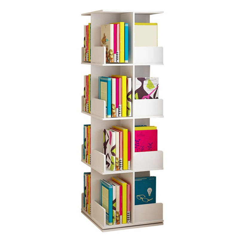 Modern Manufactured Wood Bookcase White Closed Bookshelf for Living Room