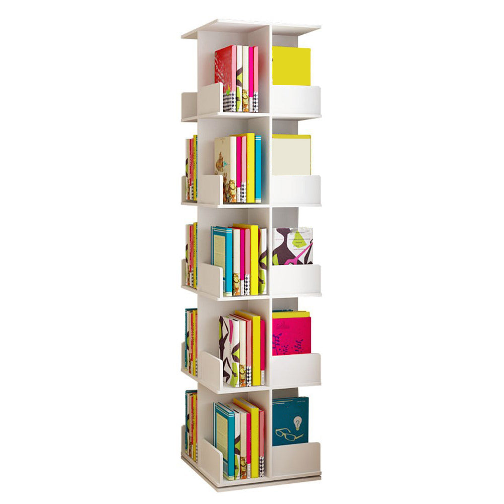 Modern Manufactured Wood Bookcase White Closed Bookshelf for Living Room