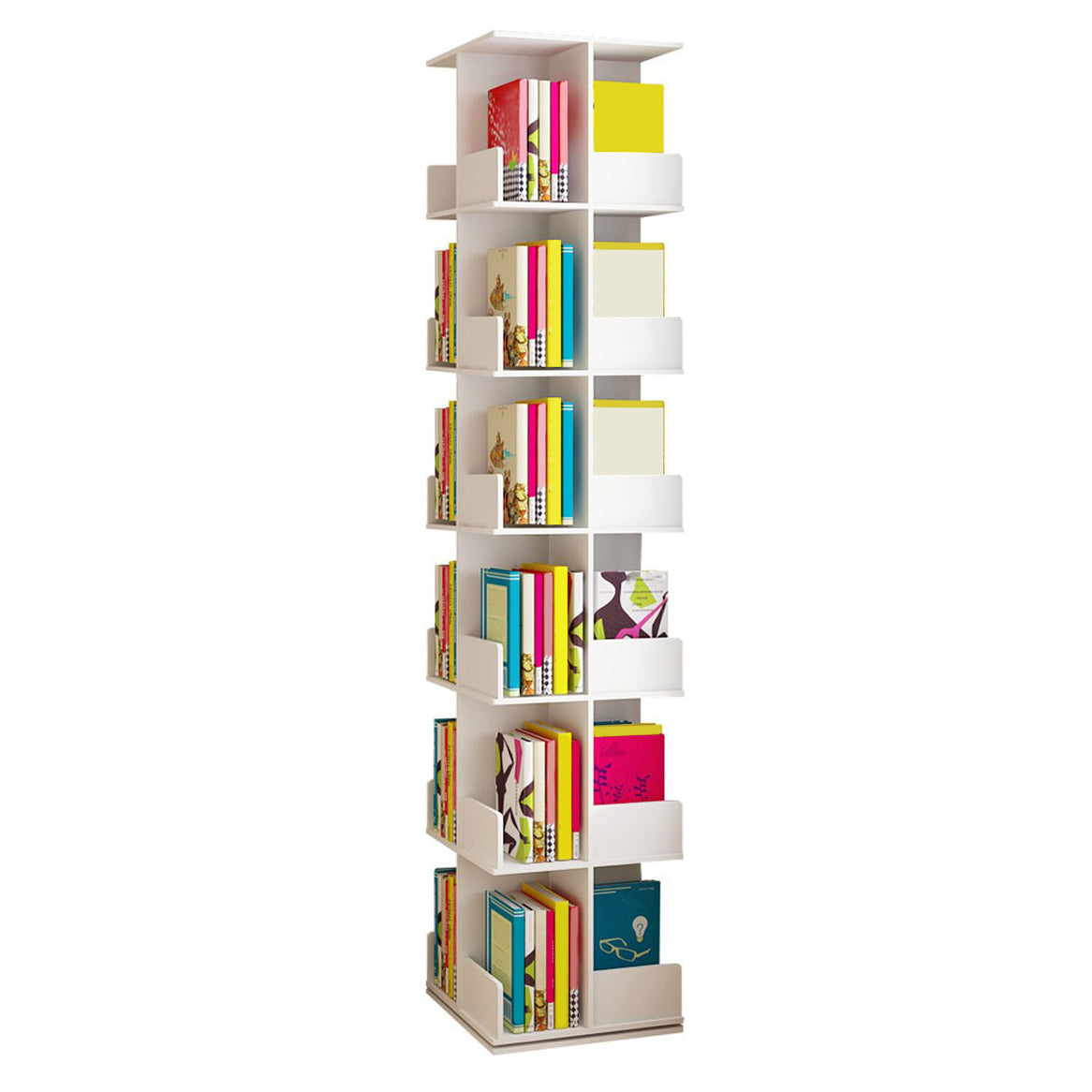 Modern Manufactured Wood Bookcase White Closed Bookshelf for Living Room