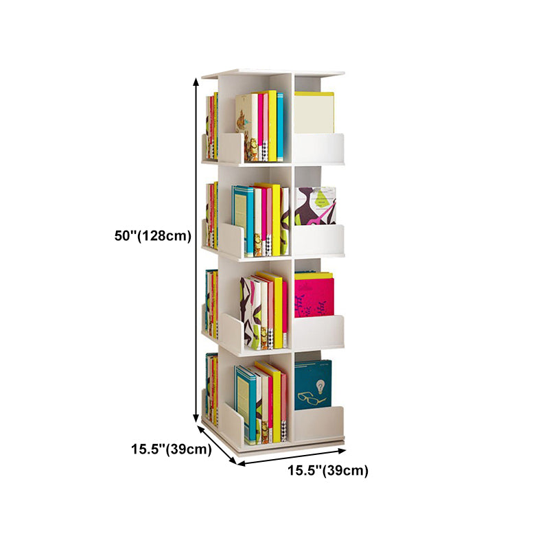 Modern Manufactured Wood Bookcase White Closed Bookshelf for Living Room