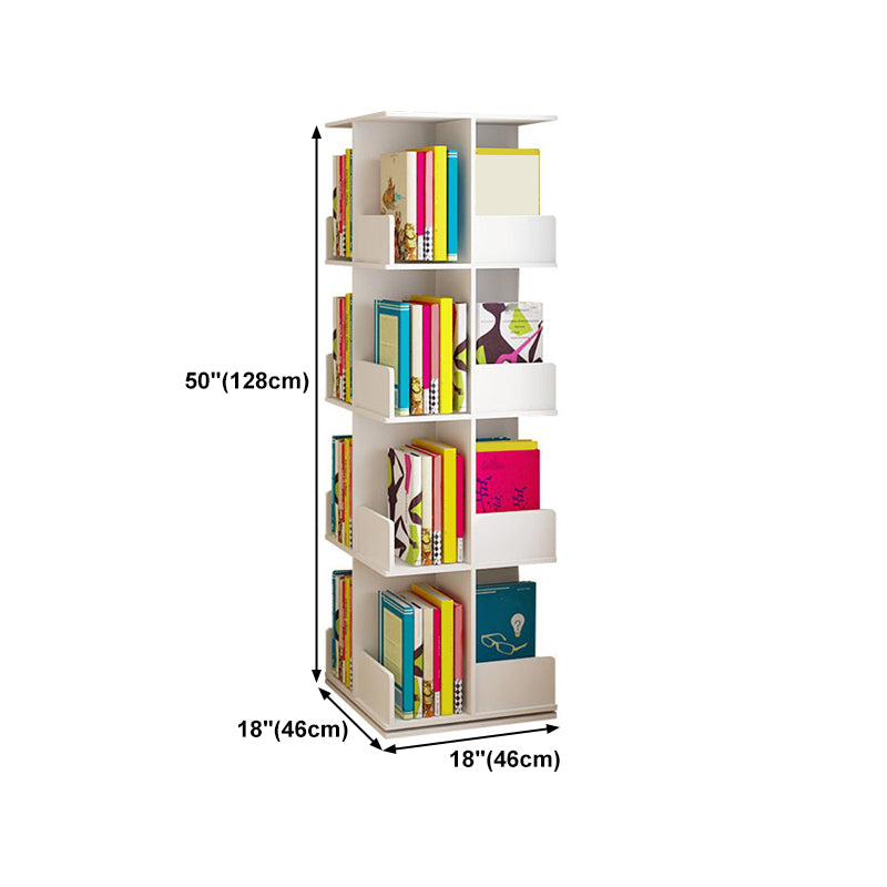 Modern Manufactured Wood Bookcase White Closed Bookshelf for Living Room