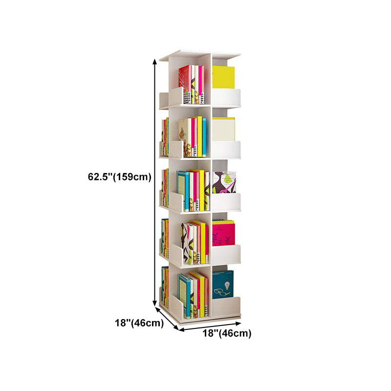 Modern Manufactured Wood Bookcase White Closed Bookshelf for Living Room