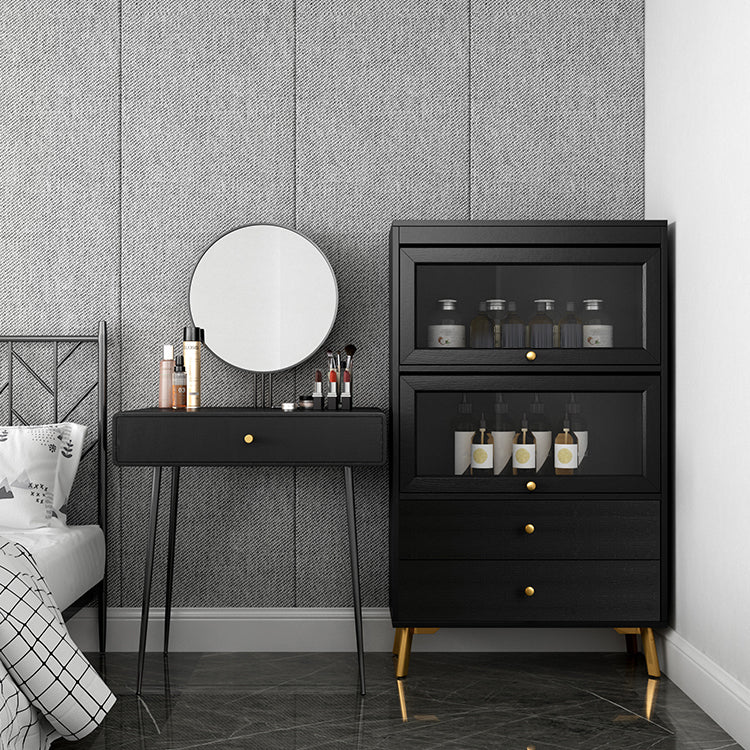 Modern Style Bookcase Standard Closed Back Wooden Bookshelf with Doors