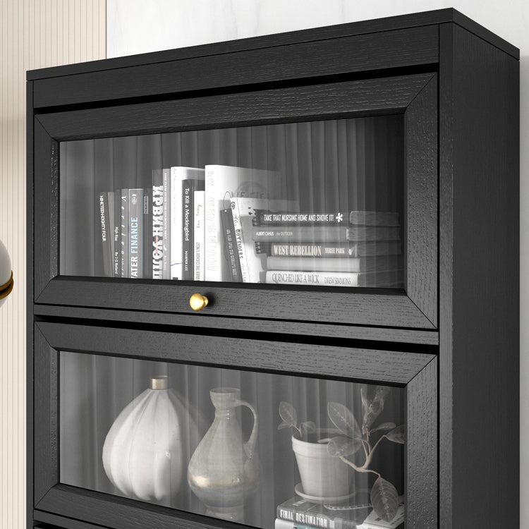 Modern Style Bookcase Standard Closed Back Wooden Bookshelf with Doors