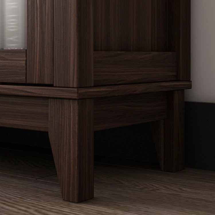 Manufactured Wood Bookcase Contemporary Standard Bookshelf with Glass Doors