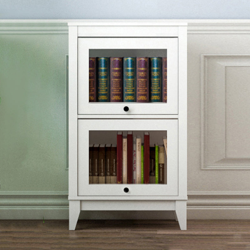 Manufactured Wood Bookcase Contemporary Standard Bookshelf with Glass Doors