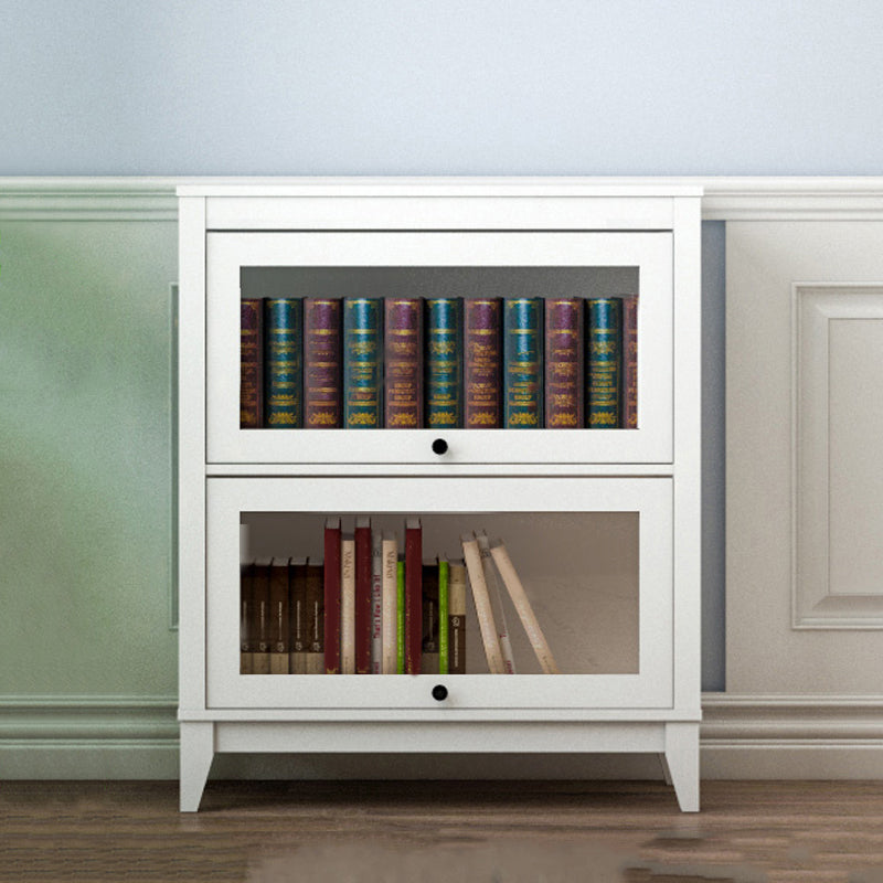 Manufactured Wood Bookcase Contemporary Standard Bookshelf with Glass Doors