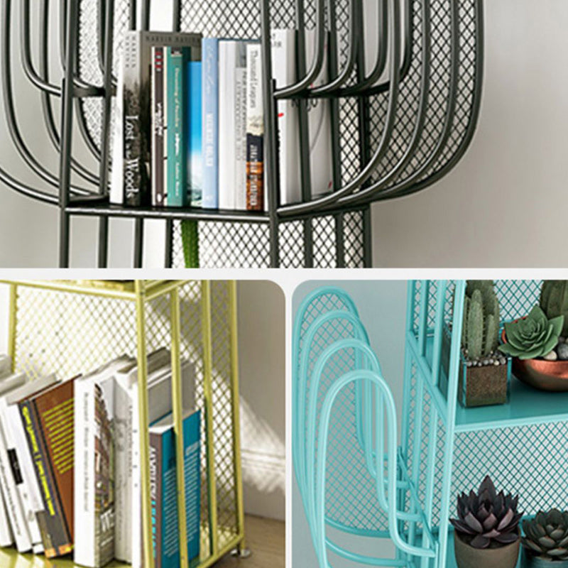 16.5"L Scandinavian Style Metal Bookshelf Closed Back Shelf Bookcase for Study Room