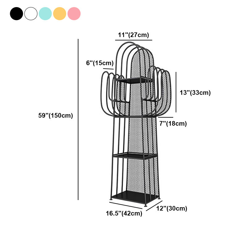 16.5"L Scandinavian Style Metal Bookshelf Closed Back Shelf Bookcase for Study Room