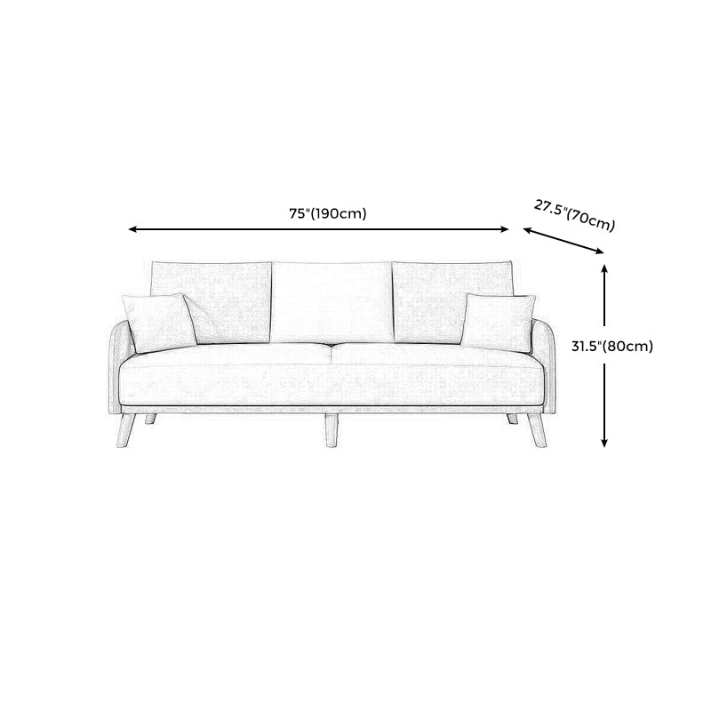 Sofa convertible à bras carré de 80 "High en cuir avec oreiller, salon