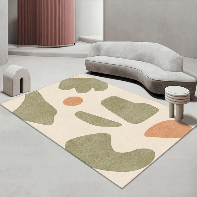 Tapis de couleur contrastée rose clair, tapis nordique en Polyester résistant aux taches pour la décoration de la maison